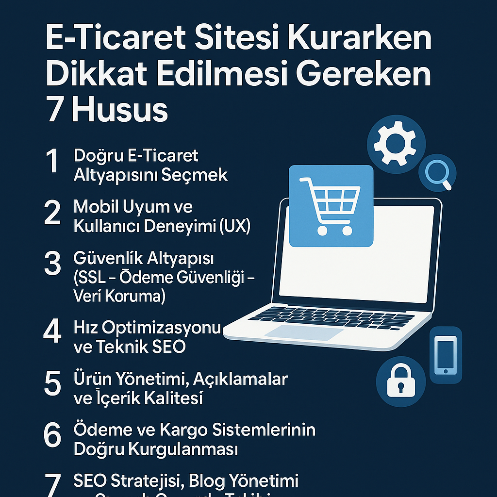 E-Ticaret Sitesi Kurarken Dikkat Edilmesi Gereken 7 Husus (2025 E-Ticaret Rehberi)