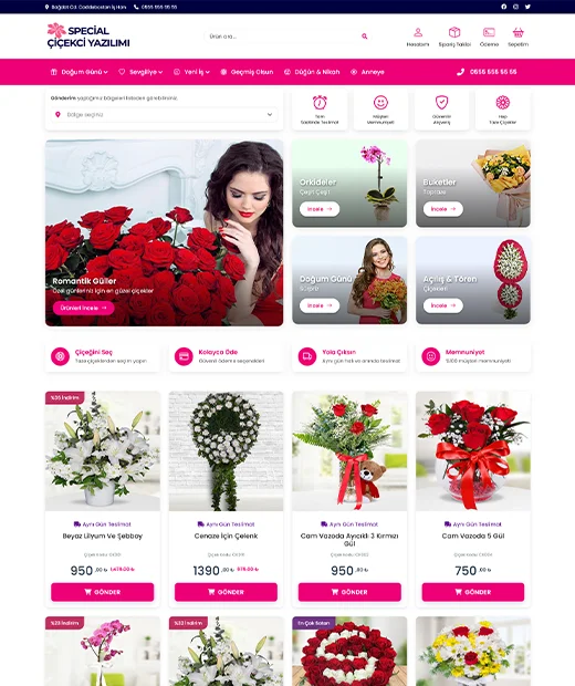 Special Çiçek Yazılımı